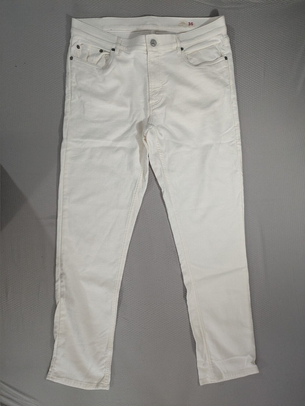 Faherty Men's Stretch Terry 5-Pocket Pants White Size 36x31 Chino Cotton